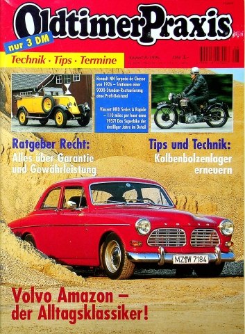 Deckblatt Oldtimer Praxis (08/1996)